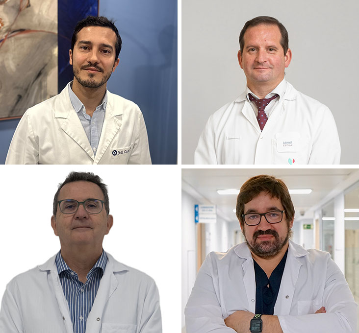 De izquierda a derecha: Dr. Diego Castanera Gratacós, Dr. Emanuel Barberá, Dr. Manuel Losada Morell y Dr. Juan Donate.